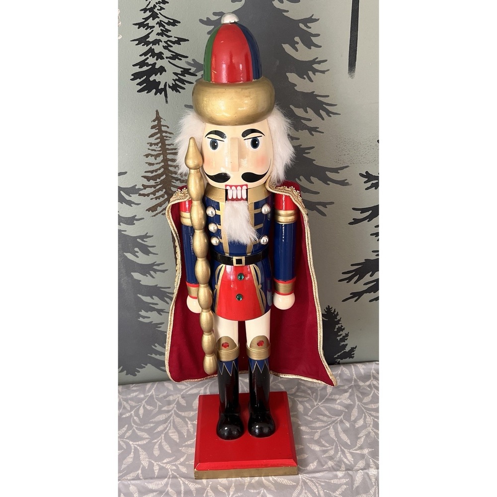 Wooden Christmas Nut Cracker 24in Tall Holiday Decor Nutcracker Soldier